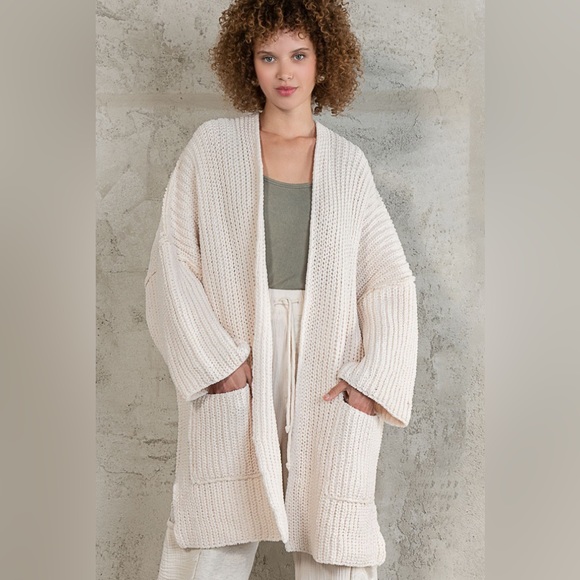 Pol Cardigan Sweater Beige - Picture 2 of 4
